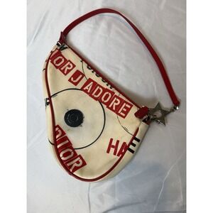 Vintage Christian Dior Hardcore Punk Saddle Bag Red White Black 2003 Galliano